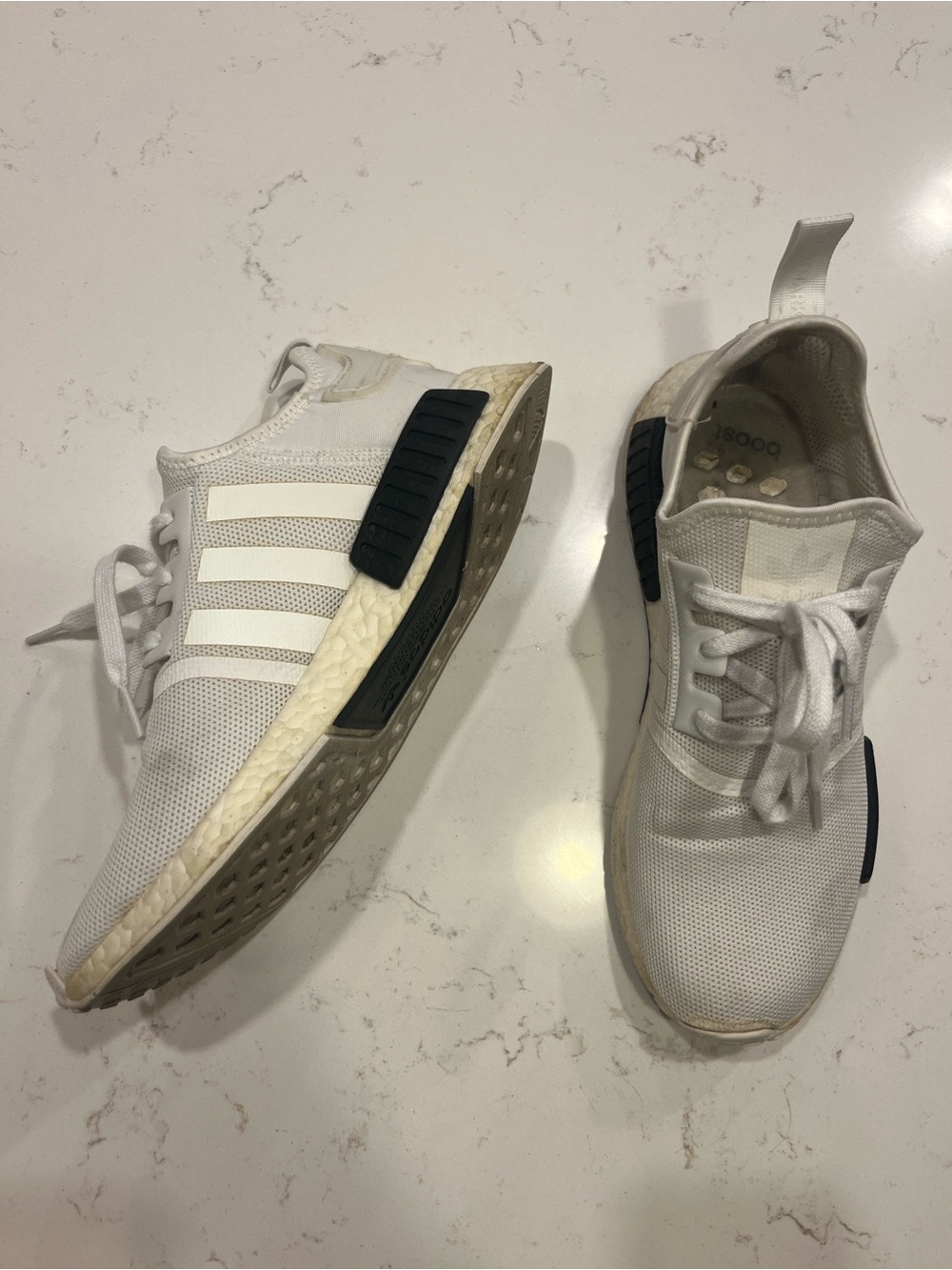 Men's White adidas NMD with Black Accents
